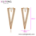 95465 xuping luxurious personalized triangle shaped women jewelry , noble 18k gold stud earring